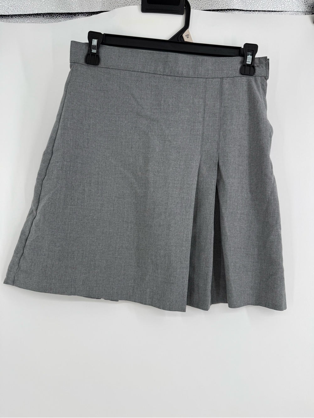 Gray Pleated A-Line Women's Skirt